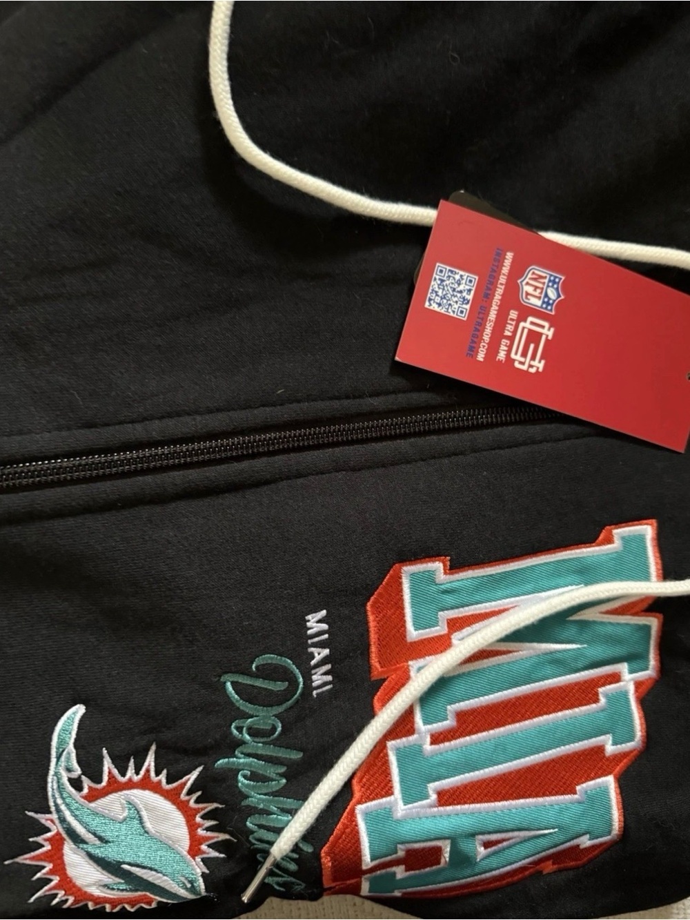 NFL Miami Dolphins Black Teal and Orange Hoodie Jacket